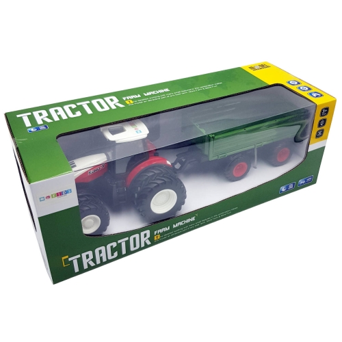 Traktor Czerwony R/C Z Zieloną Naczepą 6645B